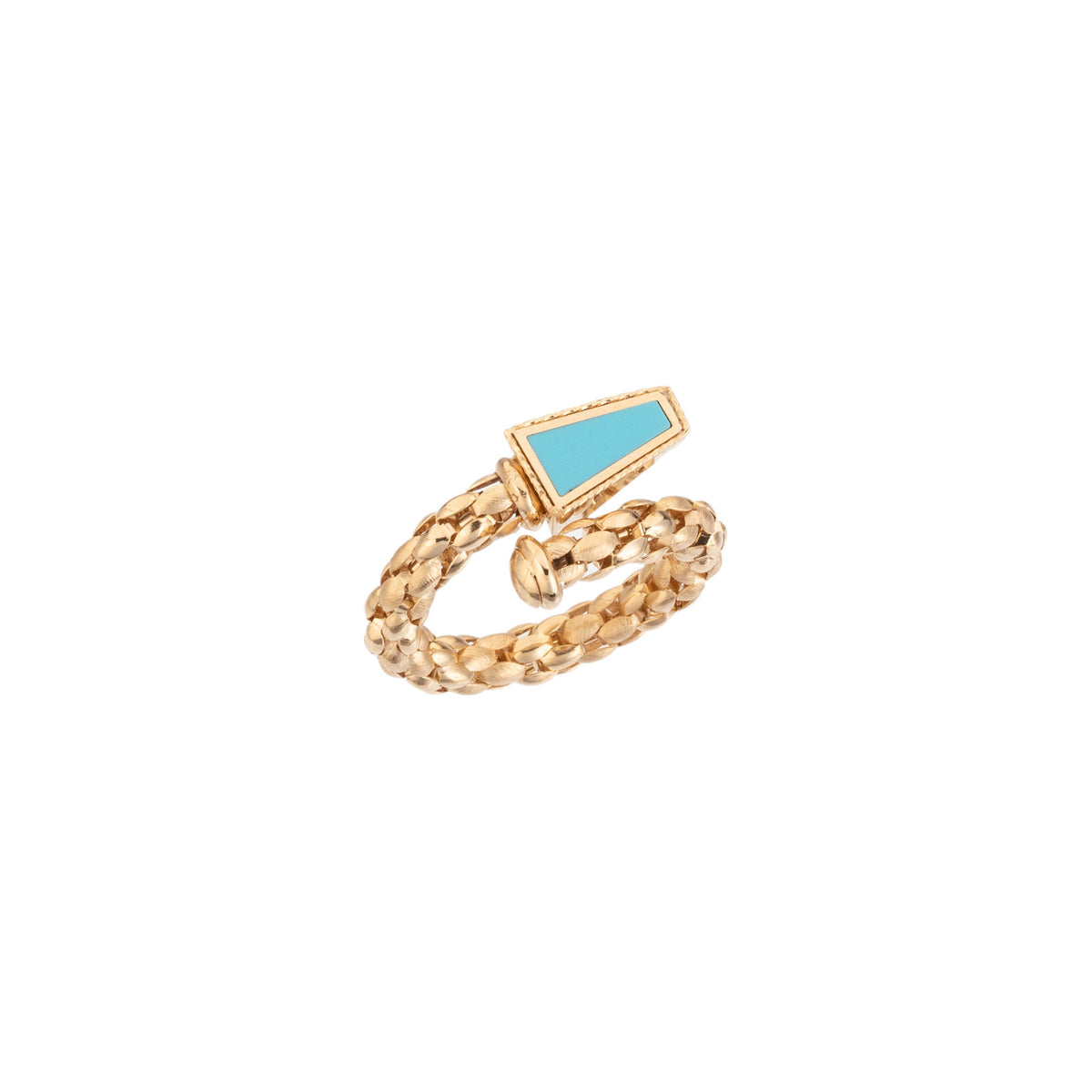 FANTASY RING IN ITALIAN 18K YELLOW GOLD WITH TURQUOISE