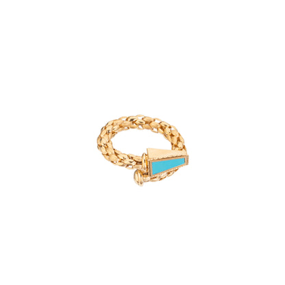 FANTASY RING IN ITALIAN 18K YELLOW GOLD WITH TURQUOISE
